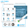 Load image into Gallery viewer, T8 4ft LED Glass tube, 18W,  2400 Lumens, 4000K, Frosted, Hybrid Led bulbs, (Check Compatibility List; Not Compatible with all ballasts)