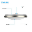 Load image into Gallery viewer, 14&quot; Round Brushed Nickel Dimmable Flush Mount; Single Ring; 1750 Lumens ; Power: 25W ; 3 Color Switchable (3000K/4000K/5000K)