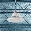 Load image into Gallery viewer, UFO LED High Bay Light: 150W, 5700K Daylight White, 21750LM, UL and DLC Listed, AC100-277V, 1-10V Dimmable, White Finish - Perfect for Warehouse, Barn, Airport, Workshop, Garage, and Factory Lighting