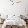 Load image into Gallery viewer, Innovator 52&quot; Modern Wood Pattern Best Smart Ceiling Fan in White w/ LED Light &amp; Remote (3 - Blade) Works w/ Alexa/Google Home/Siri - LEDMyPlace