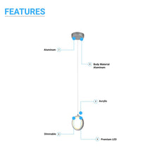 Load image into Gallery viewer, LED Circular Vertical One Ring Pendant Light, 8W, 3000K, 400LM, 120V, Dim: 5.5 x 55 Inch, ETL Listed, Dimmable, Circline Architectural, Hanging Light Fixture - LEDMyPlace
