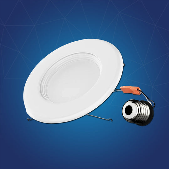 Baffle-trimmed 5 in. and 6 in. Recessed LED Downlight: 15W, 1100LM, Dimmable, Energy Star & ETL Listed, Easy Retrofit Installation - LED Can Lights