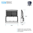 Load image into Gallery viewer, LED Flood Light, 150W/120W/100W Wattage Adjustable, 5700K, 133 LM/W, AC120 - 277V, Bronze, Dimmable, Outdoor Lighting, IP65 Waterproof LED Security Area Lights for Yard, Parking Lot, Playground &amp; Stadium Lights, Gen14B - LEDMyPlace