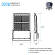 Load image into Gallery viewer, LED Flood Light, 300W/240W/200W Wattage Adjustable, 5700K, 136 LM/W, AC120 - 277V, Black, Dimmable, IP65, Floodlight for Outdoor Security, Backyard |Court|Stadium|Basket Ball Court|Alleys Lighting, Gen14B - LEDMyPlace