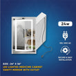 Load image into Gallery viewer, LED Lighted Bathroom Medicine Cabinet with Outlet, Double Sided Mirror, On/Off Switch, ETL, RoHS Listed, 90+ CRI, Surface Mount, Medicine Cabinet with LED Mirror, Benign Style - LEDMyPlace
