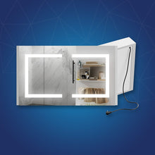 Load image into Gallery viewer, LED Lighted Bathroom Medicine Cabinet with Outlet, Double Sided Mirror, On/Off Switch, ETL, RoHS Listed, 90+ CRI, Surface Mount, Medicine Cabinet with LED Mirror, Benign Style - LEDMyPlace