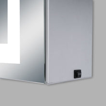 Load image into Gallery viewer, LED Lighted Bathroom Medicine Cabinet with Outlet, Double Sided Mirror, On/Off Switch, ETL, RoHS Listed, 90+ CRI, Surface Mount, Medicine Cabinet with LED Mirror, Benign Style - LEDMyPlace