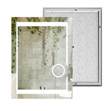 Load image into Gallery viewer, LED Lighted Bathroom Vanity Mirror with Magnifying Mirror, Anti - Fog, Touch Button, CRI 90+,Adjustable Color Temperature &amp; Remembrance Makeup Mirror, Auspice Style - LEDMyPlace