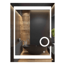 Load image into Gallery viewer, LED Lighted Bathroom Vanity Mirror with Magnifying Mirror, Anti - Fog, Touch Button, CRI 90+,Adjustable Color Temperature &amp; Remembrance Makeup Mirror, Auspice Style - LEDMyPlace