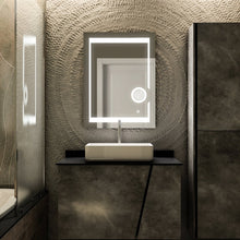 Load image into Gallery viewer, LED Lighted Bathroom Vanity Mirror with Magnifying Mirror, Anti - Fog, Touch Button, CRI 90+,Adjustable Color Temperature &amp; Remembrance Makeup Mirror, Auspice Style - LEDMyPlace