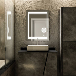LED Lighted Bathroom Vanity Mirror with Magnifying Mirror, Anti - Fog, Touch Button, CRI 90+,Adjustable Color Temperature & Remembrance Makeup Mirror, Auspice Style - LEDMyPlace