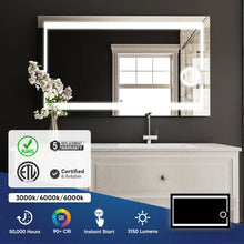 Load image into Gallery viewer, LED Lighted Bathroom Vanity Mirror with Magnifying Mirror, Anti - Fog, Touch Button, CRI 90+,Adjustable Color Temperature &amp; Remembrance Makeup Mirror, Auspice Style - LEDMyPlace