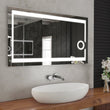 Load image into Gallery viewer, LED Lighted Bathroom Vanity Mirror with Magnifying Mirror, Anti - Fog, Touch Button, CRI 90+,Adjustable Color Temperature &amp; Remembrance Makeup Mirror, Auspice Style - LEDMyPlace