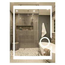 Load image into Gallery viewer, LED Lighted Bathroom Vanity Mirror with Magnifying Mirror, Anti - Fog, Touch Button, CRI 90+,Adjustable Color Temperature &amp; Remembrance Makeup Mirror, Auspice Style - LEDMyPlace