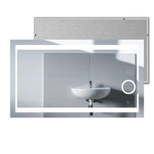Load image into Gallery viewer, LED Lighted Bathroom Vanity Mirror with Magnifying Mirror, Anti - Fog, Touch Button, CRI 90+,Adjustable Color Temperature &amp; Remembrance Makeup Mirror, Auspice Style - LEDMyPlace