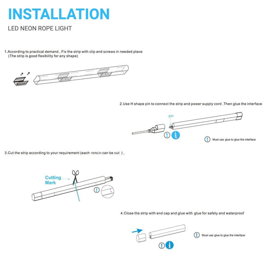 LED Neon Rope Light, AC120V, ETL, UL Listed (white), Indoor Outdoor IP65 Waterproof Ambient Decorative Light - LEDMyPlace