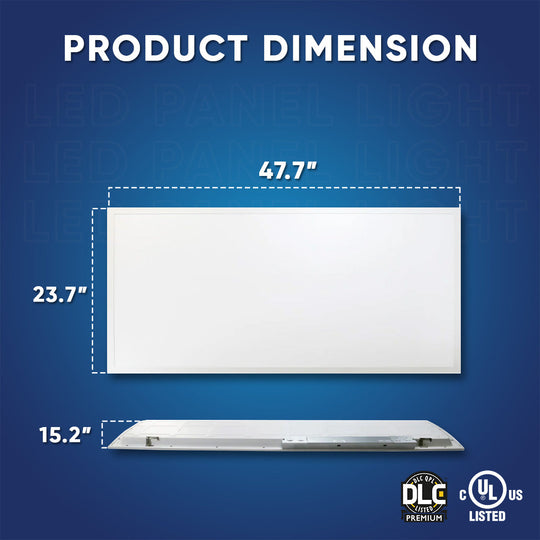 2 ft. x 4 ft. LED Flat Panel Light 50W/60W/72W Wattage Adjustable, 4000k/5000K/6500K CCT Changeable, Dip Switch, 0-10V Dim, 120-277V, ETL, DLC 5.1, Recessed Back-lit Fixture