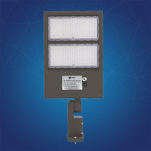 Load image into Gallery viewer, LED Parking Lot Light With Dusk to Dawn Photocell, 300W, 5700K, 42800LM, High Voltage 277 - 480V, IP65, Universal Mount (Adjustable Slip Fitter + Wall Mount), UL, DLC Listed, Bronze, Commercial Area Road Lighting - LEDMyPlace