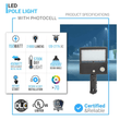 Load image into Gallery viewer, LED Pole Light with Photocell &amp; Motion Sensor, 150W/120W/100W Wattage Adjustable, 5700K,133 LM/W, IP65, AC120 - 277V, Bronze, Universal Mount, Parking Lot Lights Outdoor Commercial Area Street Lighting, Gen14B - LEDMyPlace