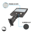 Load image into Gallery viewer, LED Pole Light with Photocell &amp; Motion Sensor, 150W/120W/100W Wattage Adjustable, 5700K,133 LM/W, IP65, AC120 - 277V, Bronze, Universal Mount, Parking Lot Lights Outdoor Commercial Area Street Lighting, Gen14B - LEDMyPlace