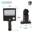 Load image into Gallery viewer, LED Pole Light with Photocell &amp; Motion Sensor, 150W/120W/100W Wattage Adjustable, 5700K,133 LM/W, IP65, AC120 - 277V, Bronze, Universal Mount, Parking Lot Lights Outdoor Commercial Area Street Lighting, Gen14B - LEDMyPlace