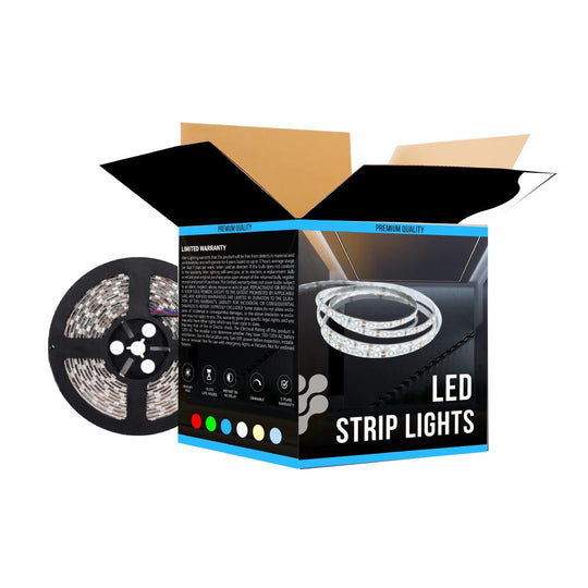LED Strip Lights, IP20, 16.4ft, Dimmable, 12V, SMD 3528, 60 leds/Meter, 192 Lumens/ft, UL, RoHS Listed, LED Lights for Bedroom, Kitchen, Home Decoration - LEDMyPlace