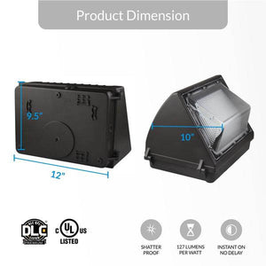 LED Wall Pack Light 120W 5700K Forward Throw 16200LM IP65 Waterproof, 100V - 277V, UL, DLC Listed, Outdoor Wall Light Fixture, Commercial Security Lighting - LEDMyPlace