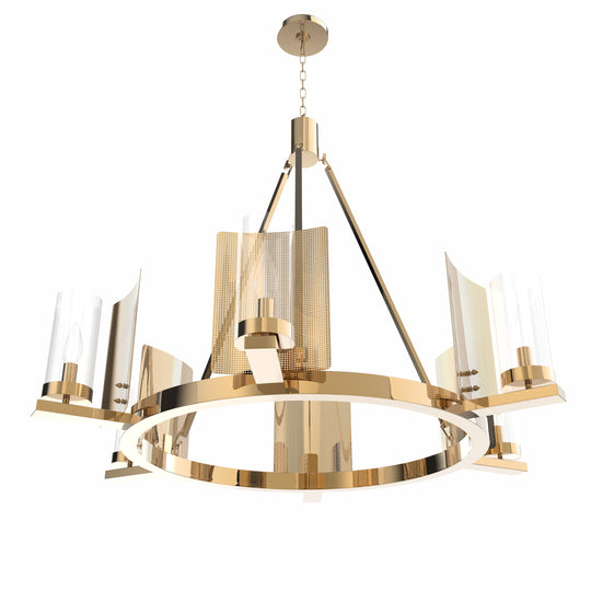 6-Light Chandeliers Brass Finish Hardware, E12 Base