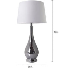 Load image into Gallery viewer, Lola Big Translucent Ombre Glass Best Table Lamp 30&quot; - Chrome Ombre/White (Set of 2) - LEDMyPlace