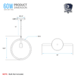Load image into Gallery viewer, Matte Black Ring Shape Pendant Light Fixture, E26 Base, UL Listed for Dry Location, Fixture Size: D12 x H13.5 Inch - LEDMyPlace