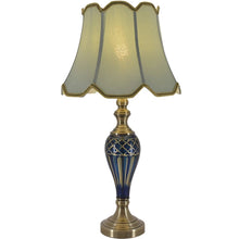 Load image into Gallery viewer, Piatunnia Art Deco Fluted Glass Best Table Lamp 28" - Cobalt Blue/Light Green - LEDMyPlace