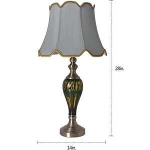 Piatunnia Art Deco Fluted Glass Best Table Lamp 28" - Emerald Green/Light Green (Set of 2) - LEDMyPlace