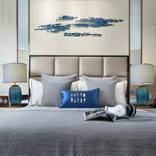 Load image into Gallery viewer, Platycodon Little Sculpted Glass Best Table Lamp 23&quot; - Ocean Blue/Light Blue - LEDMyPlace