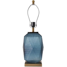 Load image into Gallery viewer, Platycodon Little Sculpted Glass Best Table Lamp 23&quot; - Ocean Blue/Light Blue - LEDMyPlace