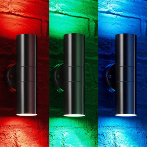 Cylinder LED Up/Downlight Wall Sconce, 2x36W, AC100- 277V, Up & Down Light, Double Side (Red, Green, Blue)