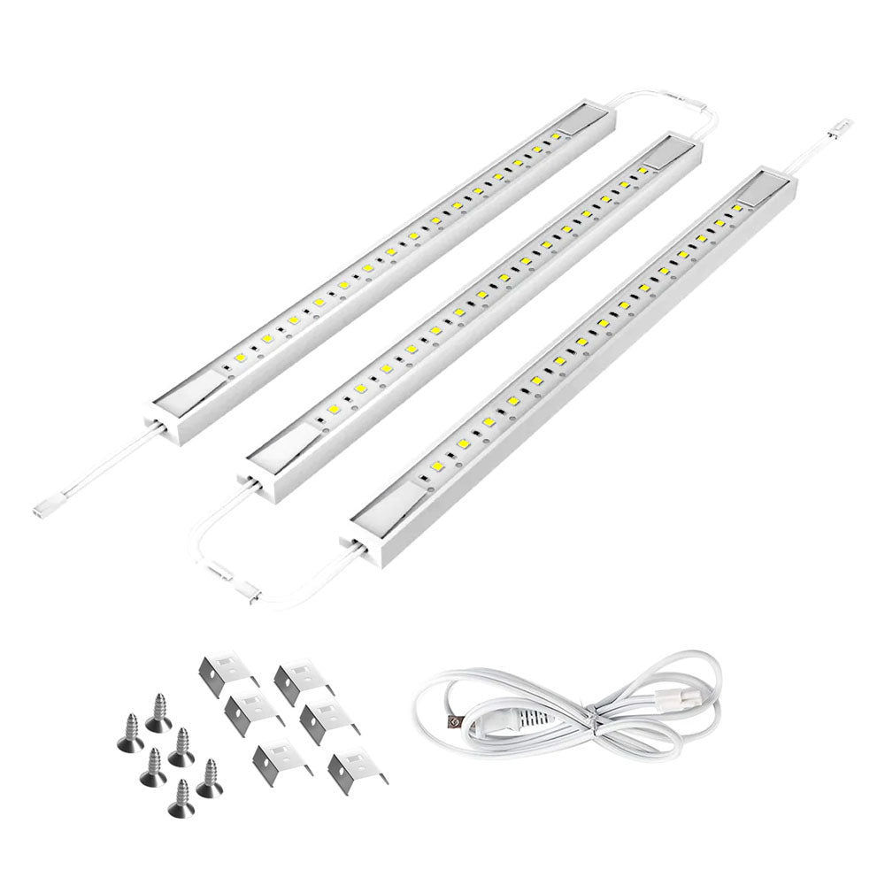 LED Under Cabinet Linkable Light Bar, 330 Lumens, 3x3.6 Watt, Dim. 12 Inch, 3-Piece Kit, Direct Plug-In