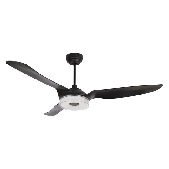 Fletcher 60 Inch 3-Blade Best Smart Ceiling Fan With Led Light Kit & Remote - Black/Black