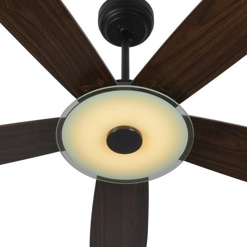 Striker 52 In. Best Smart Ceiling Fan with Dimmable Led Light & Remote Control, Black Wooden Pattern with Alexa/google Home/Siri (5 - Blade) - LEDMyPlace