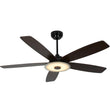 Load image into Gallery viewer, Striker 52 In. Best Smart Ceiling Fan with Dimmable Led Light &amp; Remote Control, Black Wooden Pattern with Alexa/google Home/Siri (5 - Blade) - LEDMyPlace
