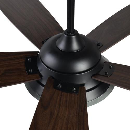 Striker 52 In. Best Smart Ceiling Fan with Dimmable Led Light & Remote Control, Black Wooden Pattern with Alexa/google Home/Siri (5 - Blade) - LEDMyPlace
