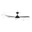 Load image into Gallery viewer, Striker 52 In. Best Smart Ceiling Fan with Dimmable Led Light &amp; Remote Control, Black Wooden Pattern with Alexa/google Home/Siri (5 - Blade) - LEDMyPlace