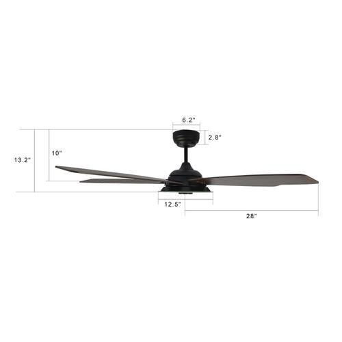 Striker 52 In. Best Smart Ceiling Fan with Dimmable Led Light & Remote Control, Black Wooden Pattern with Alexa/google Home/Siri (5 - Blade) - LEDMyPlace