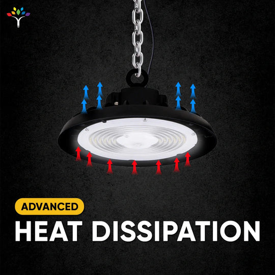 UFO LED High Bay Light 150/120/100 Watt Adjustable, 5700K, 150LM/W - 155LM/W, 120 - 277VAC, IP65, UL, DLC Listed, 1 - 10V Dim, For Warehouse Factory Workshops Gymnasium & Supermarket Lighting - LEDMyPlace