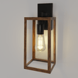 Load image into Gallery viewer, Wall Lights, Exterior Light Fixture, Clear Glass Garage Light, Modern Outdoor Lights Sconce with Waterproof, for Patio, E26 Socket Black+Wood Finish - LEDMyPlace