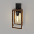 Load image into Gallery viewer, Wall Lights, Exterior Light Fixture, Clear Glass Garage Light, Modern Outdoor Lights Sconce with Waterproof, for Patio, E26 Socket Black+Wood Finish - LEDMyPlace