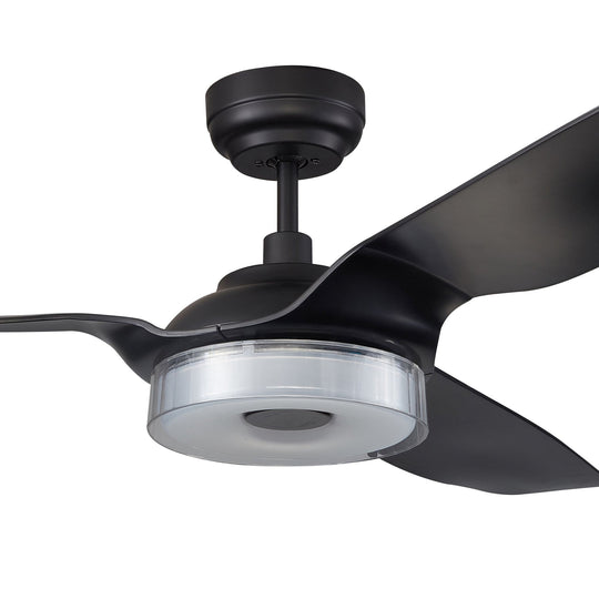 Fletcher 60 Inch 3-Blade Best Smart Ceiling Fan With Led Light Kit & Remote - Black/Black