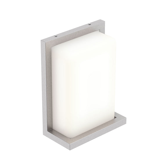 Rectangle Shape 12W LED Wall Sconce, 600 LM, White Acrylic Shade, Painted Silver Finish