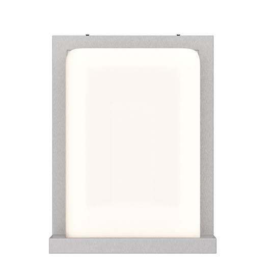 Rectangle Shape 12W LED Wall Sconce, 600 LM, White Acrylic Shade, Painted Silver Finish