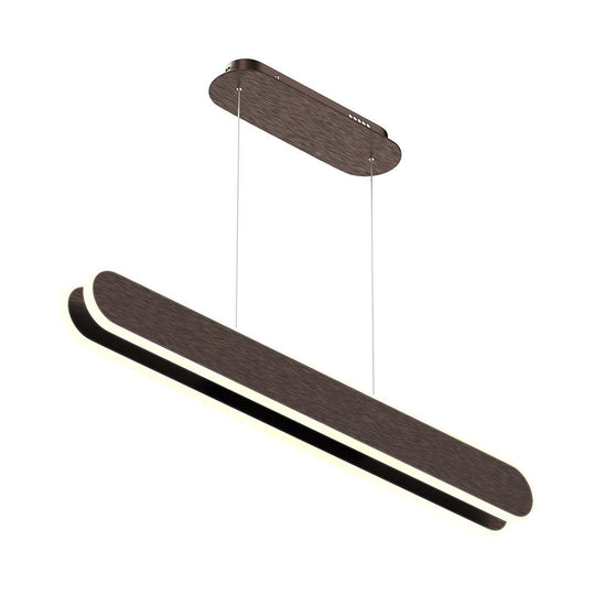 LED Linear Suspension Light - Pendant Mounting, 2-Lights- 40W - 3000K - 2000LM - Brushed brown Body Finish - Dimmable
