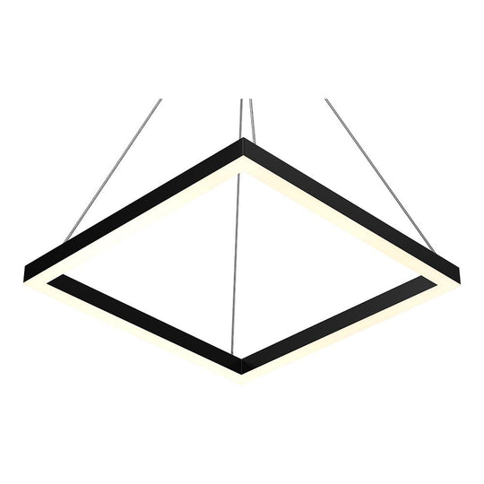 Modern 1-Square Chandelier Lighting, Black